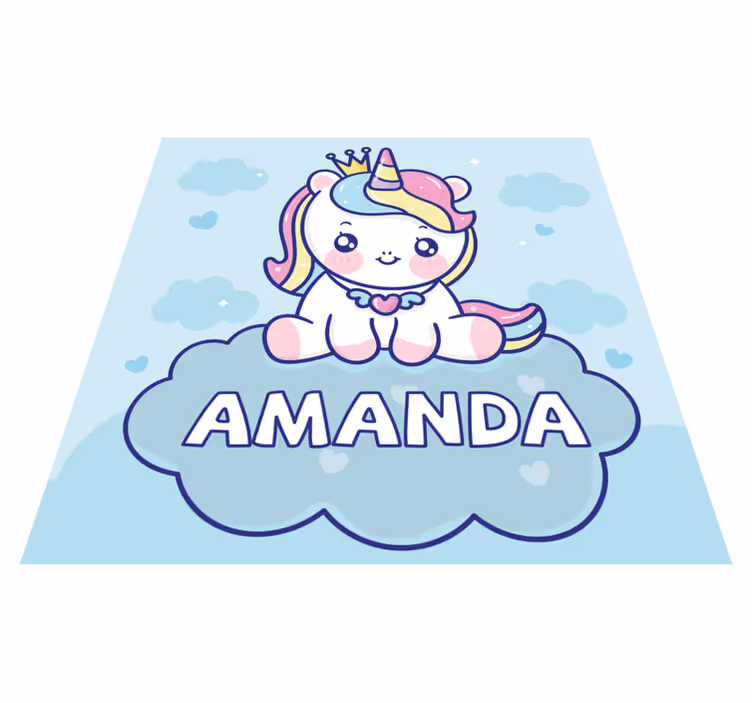 Tappeto vinile per bambini unicorno personalizzato - TenStickers