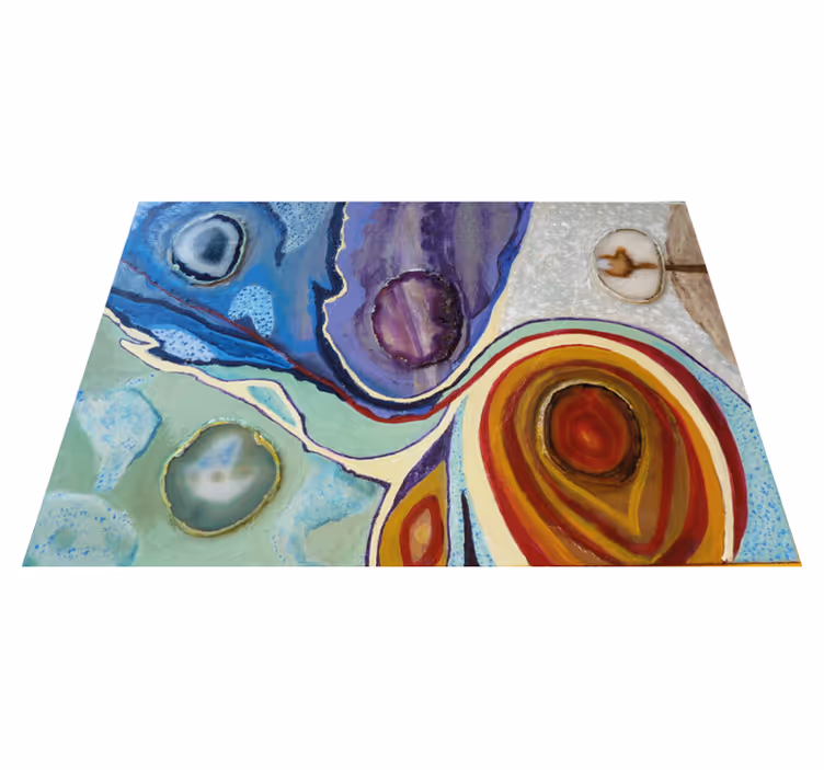 Tappeto vinile effetto marmo vortici colorati - TenStickers