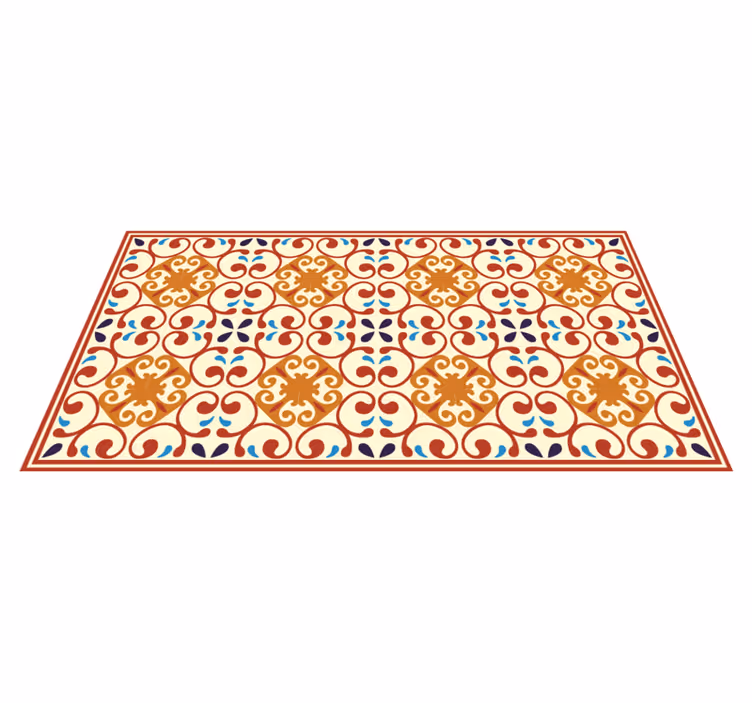 Tappeto vinile mosaico elaborato motivo botanico - TenStickers