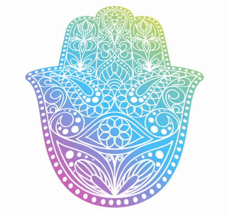 Tappeto vinile Mandala mano di fatima sfumata - TenStickers