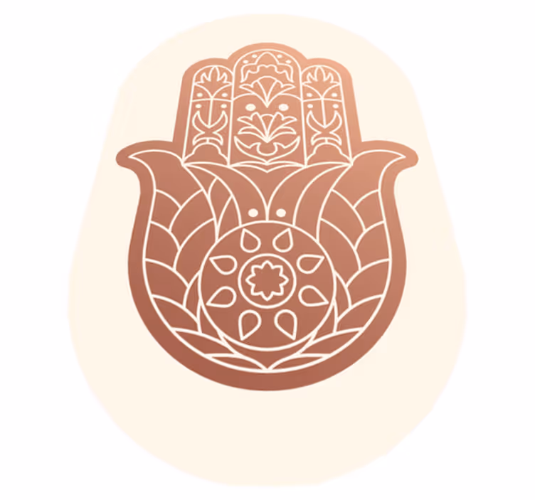 Tappeto vinile Mandala mano di fatima beige - TenStickers