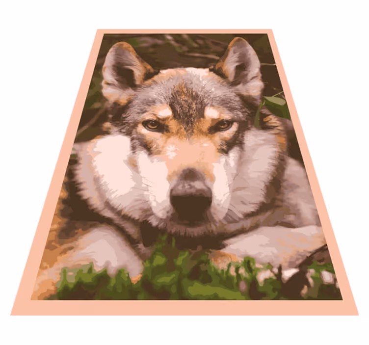 Tappeto vinile animali disegno della testa del lupo - TenStickers