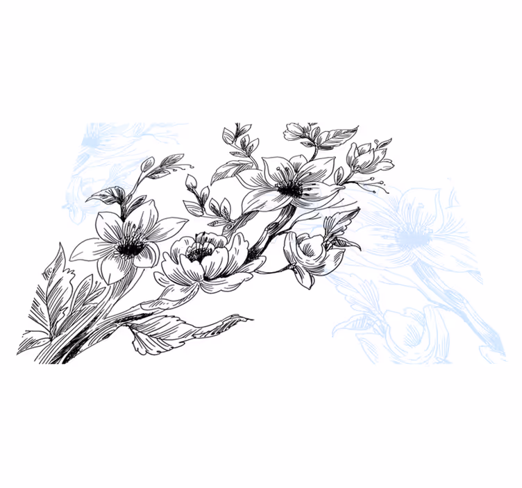 Tappeto vinile fiori concetto di fiore azzurro - TenStickers