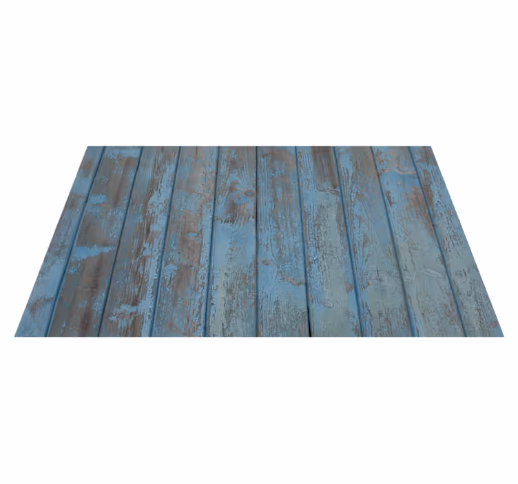 Tappeto vinile effetto legno vecchie assi blu - TenStickers