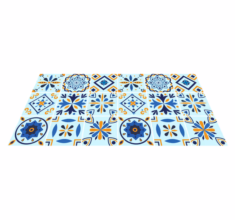 Tappeto pvc cucina motivo tradizionale delle piastrelle - TenStickers