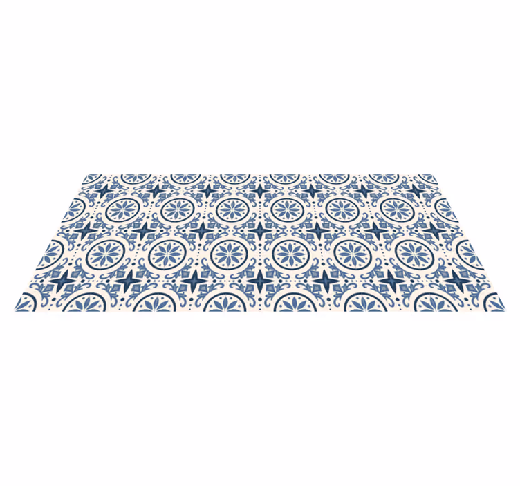 Tappeto vinile piastrelle motivo nautico blu - TenStickers