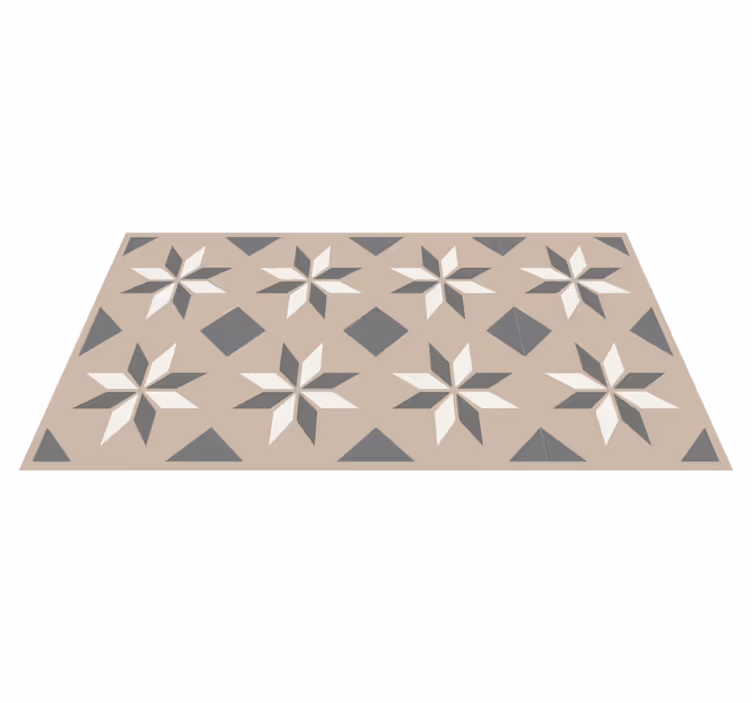 Tappeto vinile beige motivi a stella - TenStickers