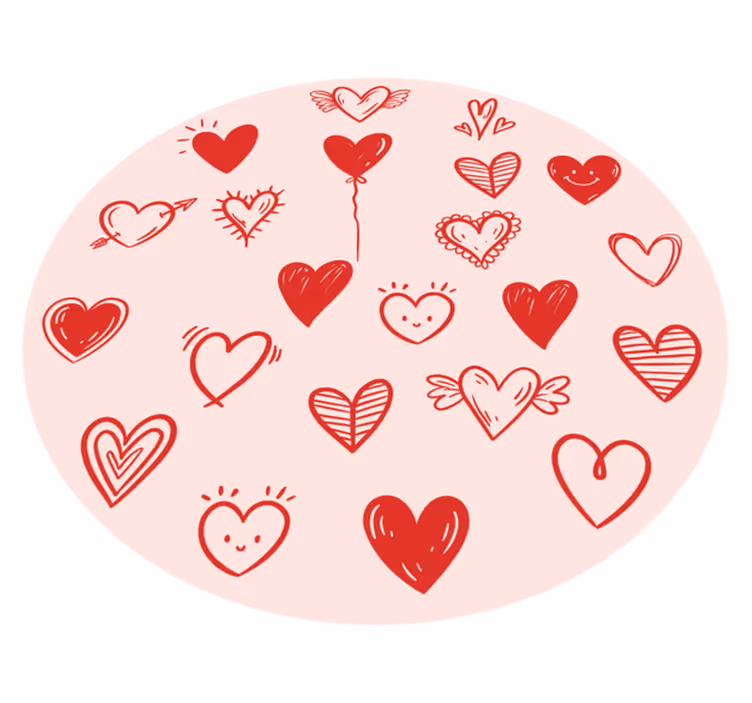 Tappeto vinile per ragazzi illustrazione del cuore - TenStickers