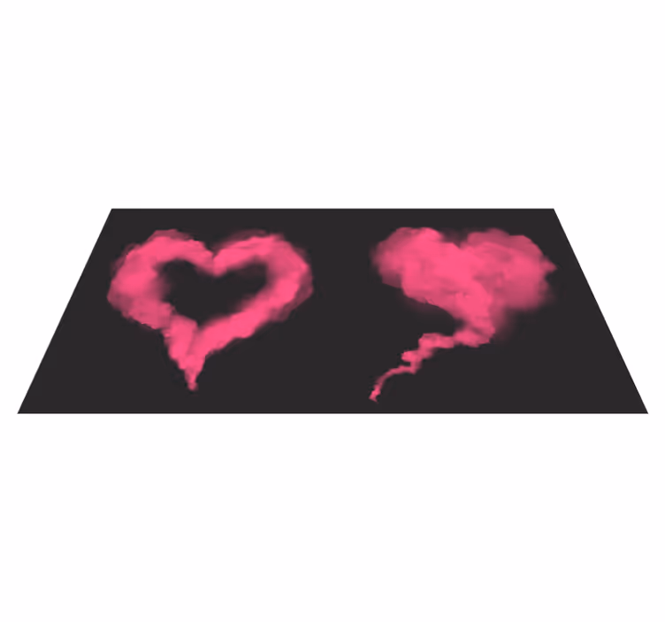 Tappeto vinile camera da letto foschia del cuore rosa - TenStickers