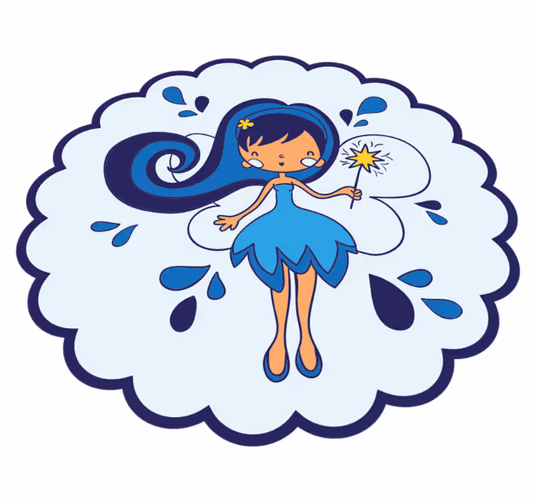 Tappeto vinile per bambini principessa delle fate azzurre - TenStickers