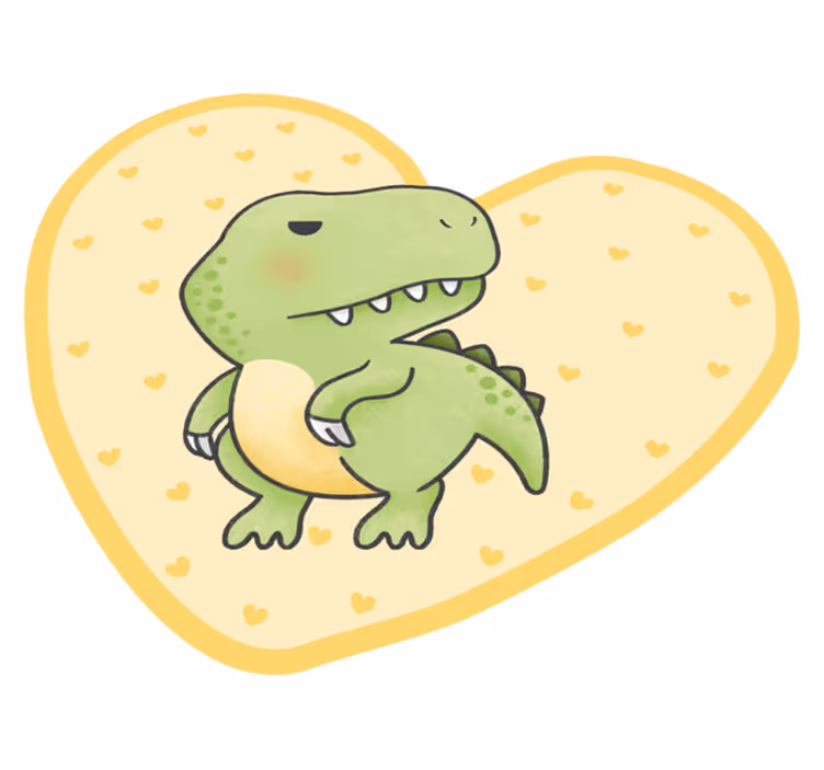 Tappeto vinile per bambini dinosauro a forma di cuore - TenStickers