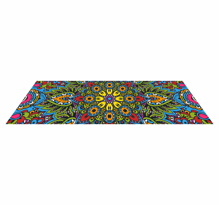Tappeto vinile Mandala motivi floreali vivaci - TenStickers