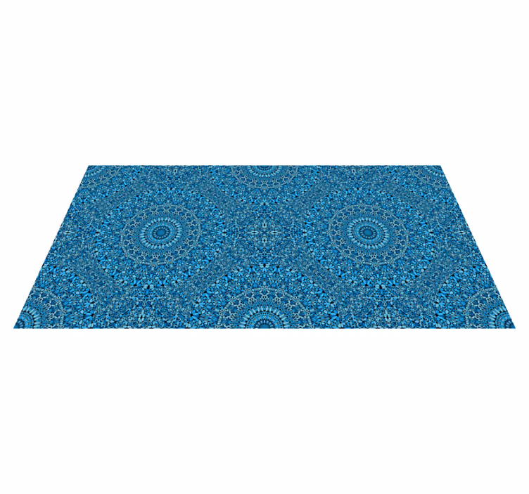 Tappeto vinile Mandala elaborato motivo blu - TenStickers