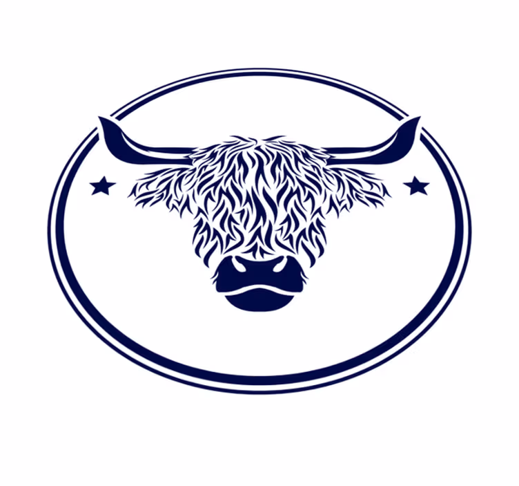 Tappeto vinile animali emblema della mucca delle highlands - TenStickers