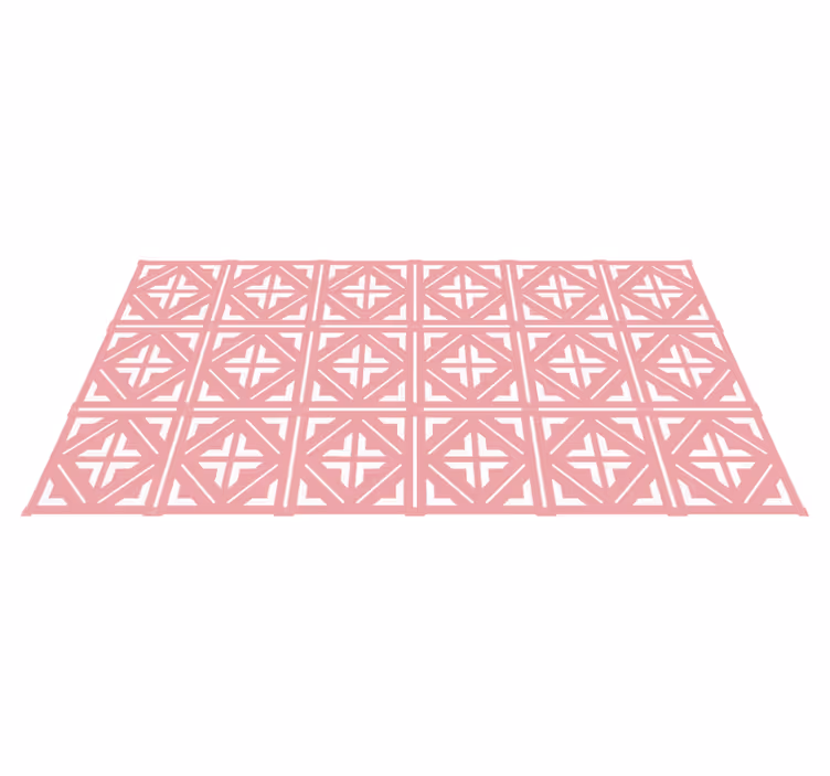 Tappeto vinile piastrelle disegno quadrato rosa - TenStickers