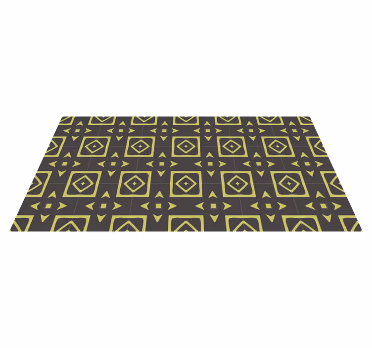Tappeto vinile geometrico disegno del diamante giallo - TenStickers