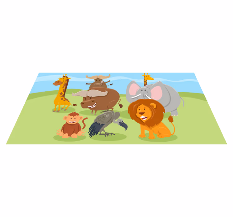 Tappeto vinile per bambini amici creature affascinanti - TenStickers