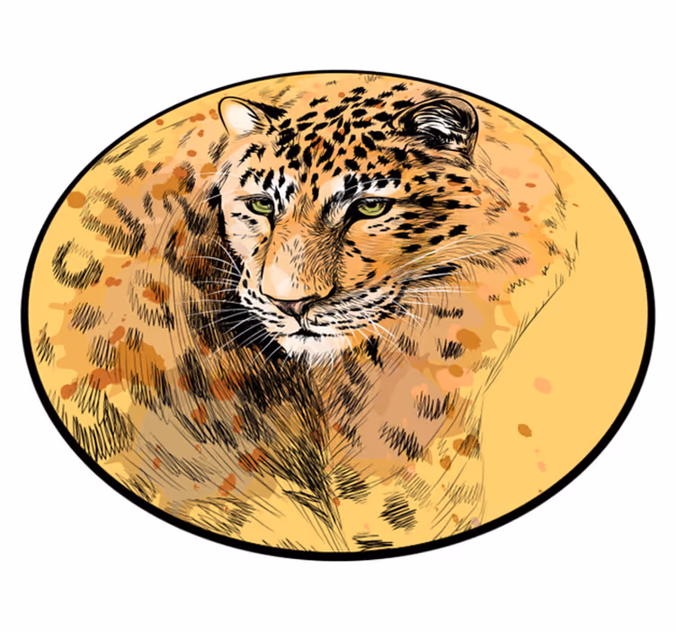 Tappeto vinile animali faccia di leopardo - TenStickers