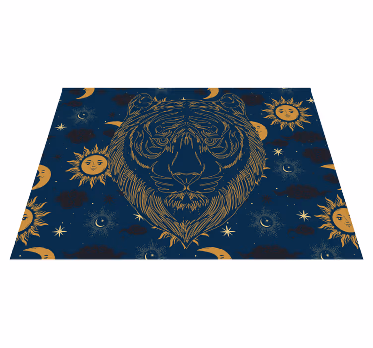 Tappeto vinile stampa animale tigre e soli - TenStickers