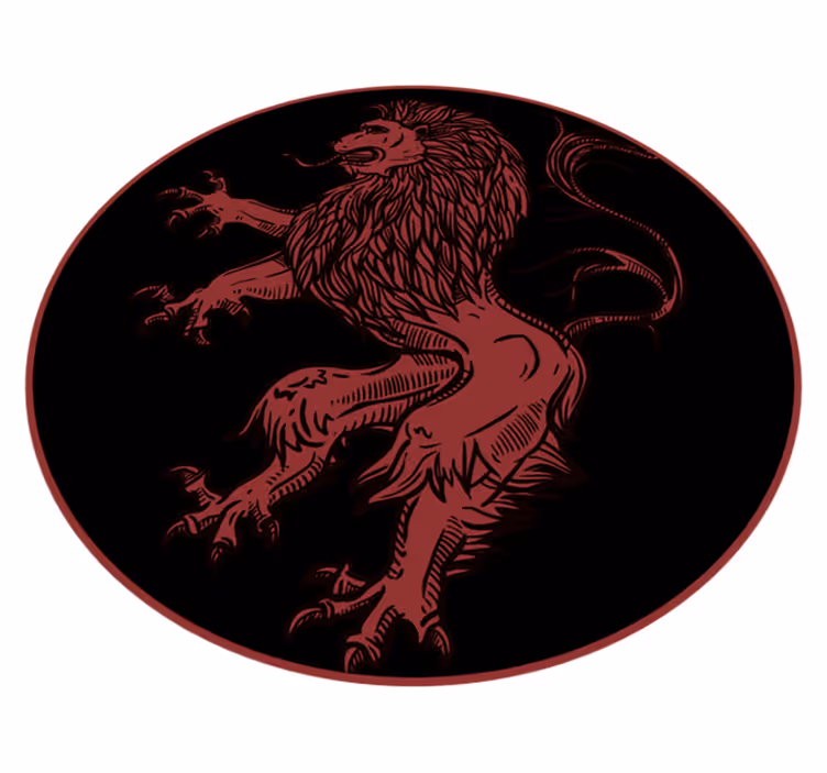 Tappeto vinile animali emblema del leone rosso - TenStickers