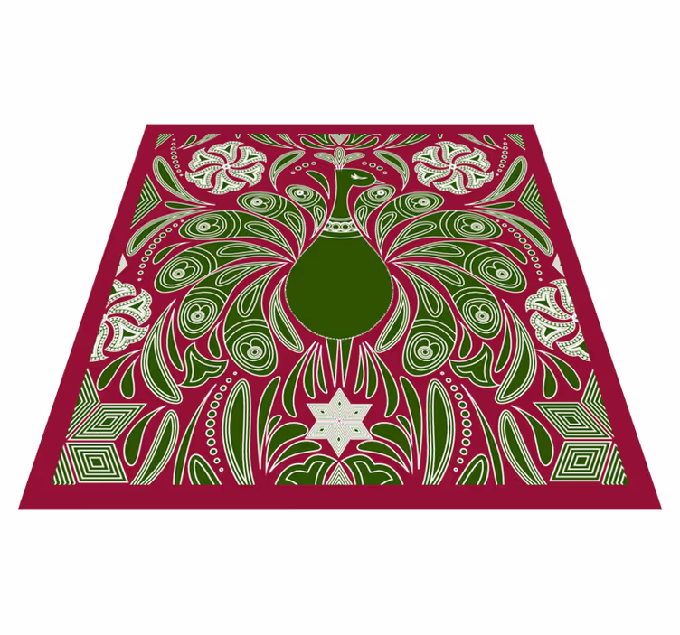 Tappeto vinile animali elegante motivo a pavone - TenStickers