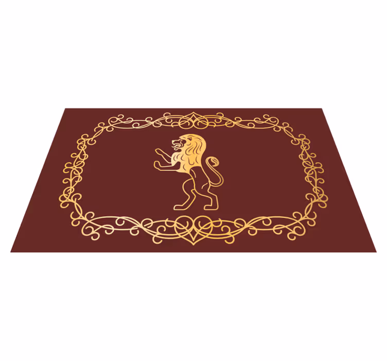 Tappeto vinile animali disegno dell'emblema del leone - TenStickers