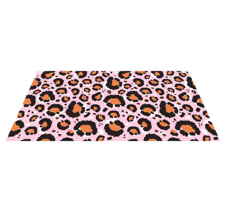 Tappeto vinile stampa animale motivo leopardo rosa - TenStickers