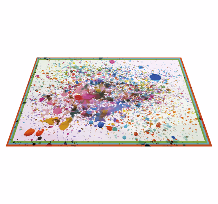 Tappeto vinile moderno arte colorata a schizzi - TenStickers