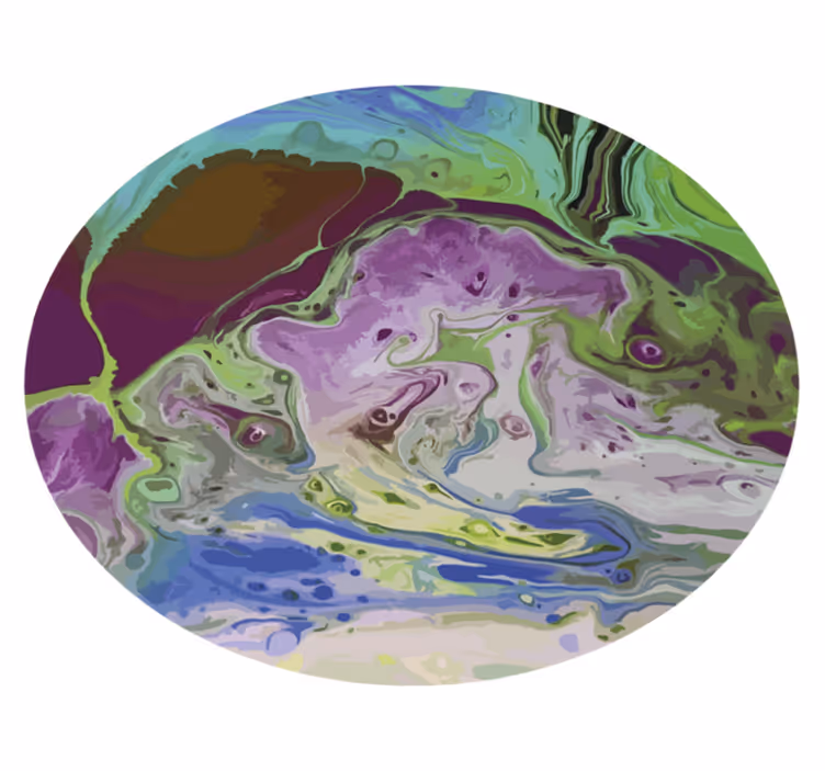 Tappeto vinile motivi elementi di colori vorticosi - TenStickers