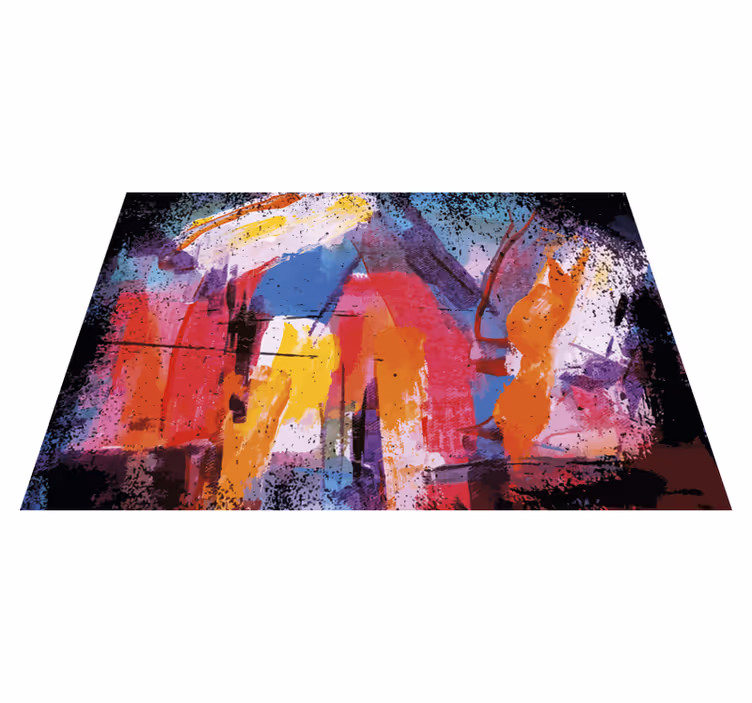 Tappeto vinile moderno vibrante schizzo astratto - TenStickers