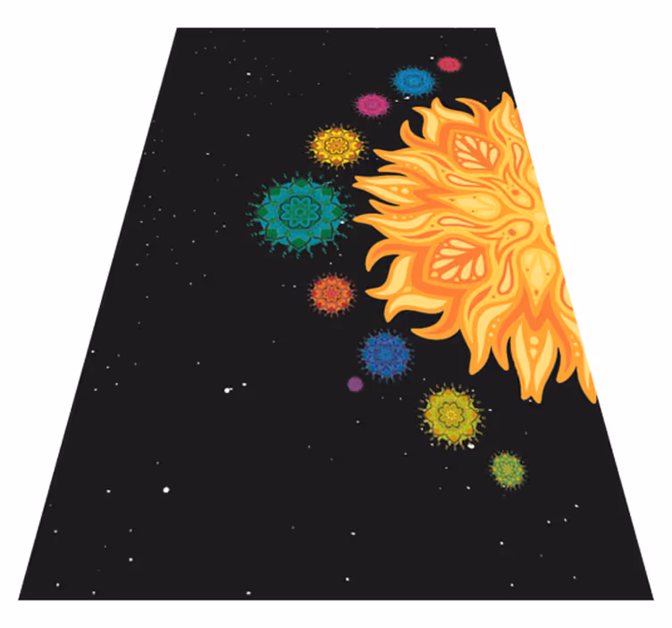 Tappeto vinile Mandala motivo a raggiera colorata - TenStickers