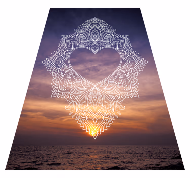 Tappeto vinile Mandala design elegante e di cuore - TenStickers