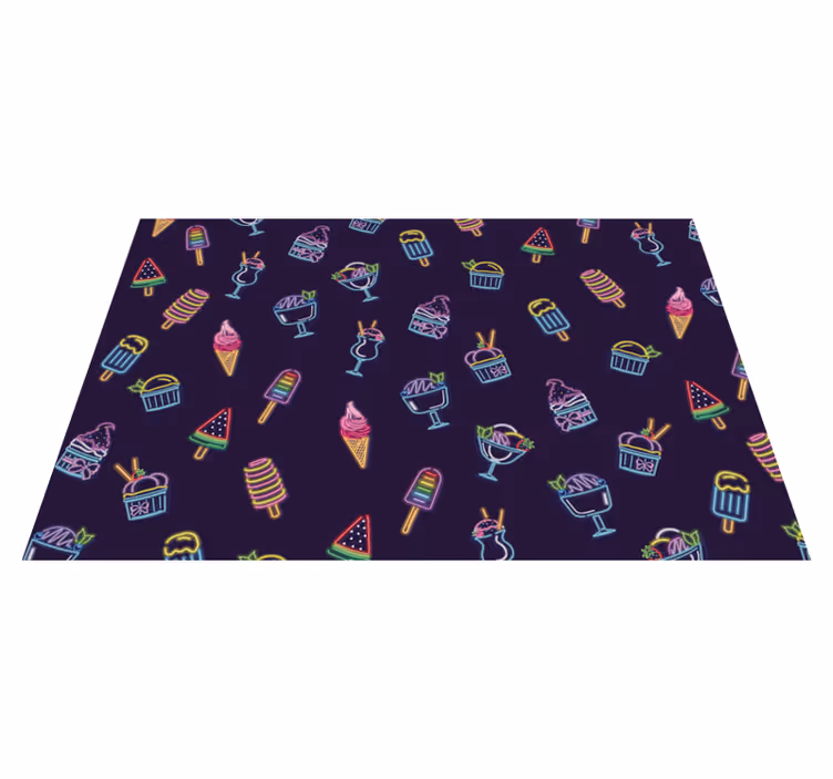 Tappeto vinile per bambini dolcetti al neon - TenStickers