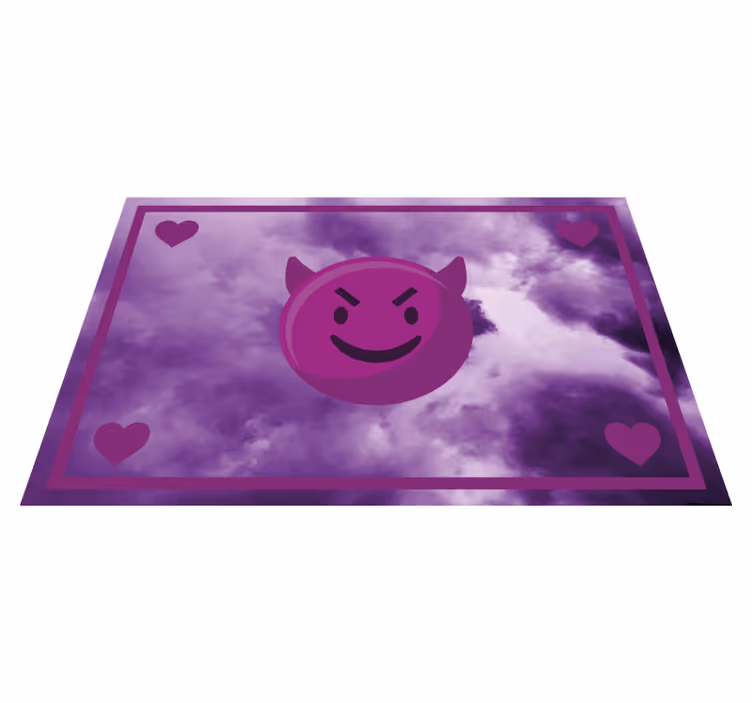 Tappeto vinile per ragazzi emoji del diavolo sorridente - TenStickers