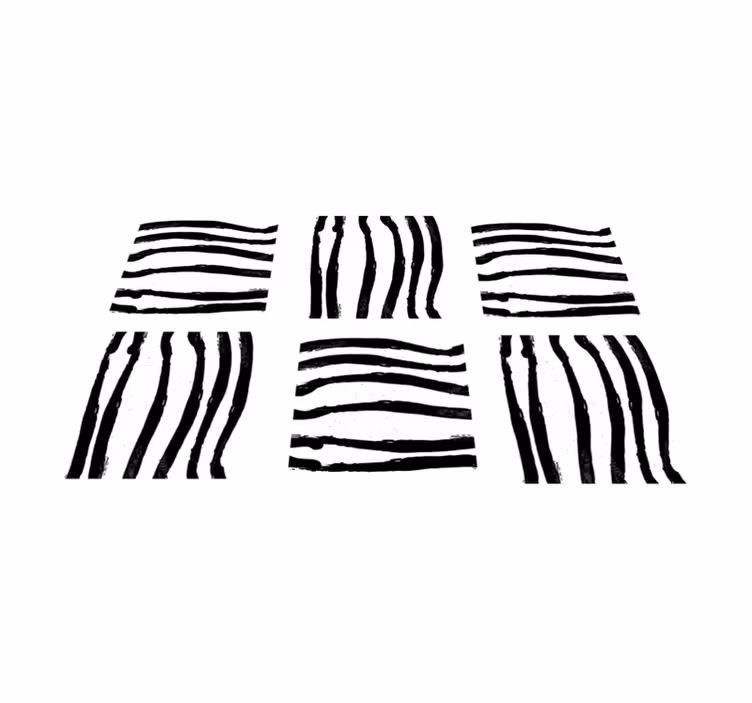 Tappeto vinile strisce linee nere organiche - TenStickers