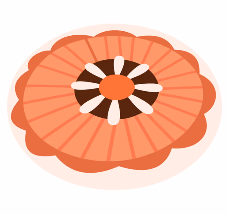 Tappeto vinile fiori elemento circolare floreale - TenStickers