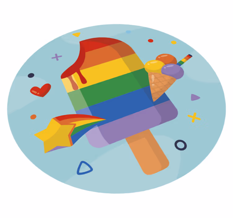 Tappeto vinile per bambini gelato colorato - TenStickers