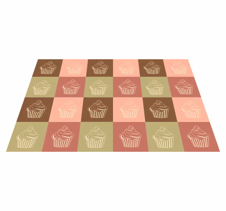 Tappeto vinile per bambini gioco di pattern di cupcake - TenStickers