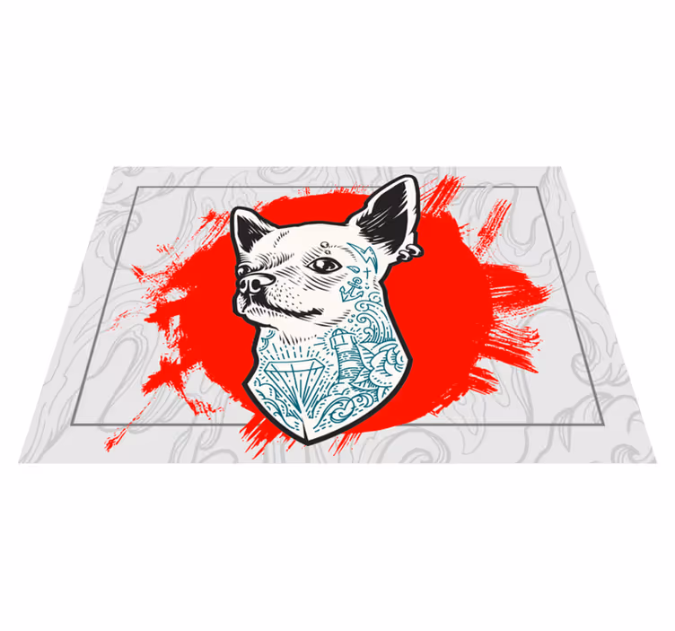 Tappeto vinile animali ritratto di cane chihuahua - TenStickers