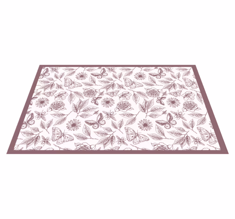 Tappeto vinile fiori disposizione floreale sottile - TenStickers