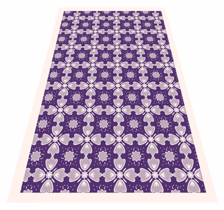 Tappeto vinile fiori design delle piastrelle viola - TenStickers