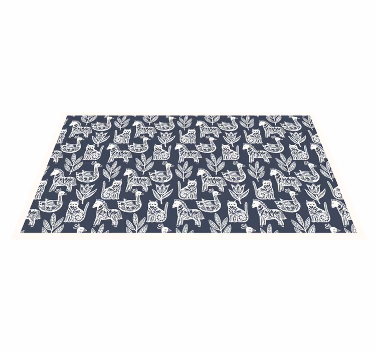Tappeto vinile animali illustrazioni incantevoli - TenStickers
