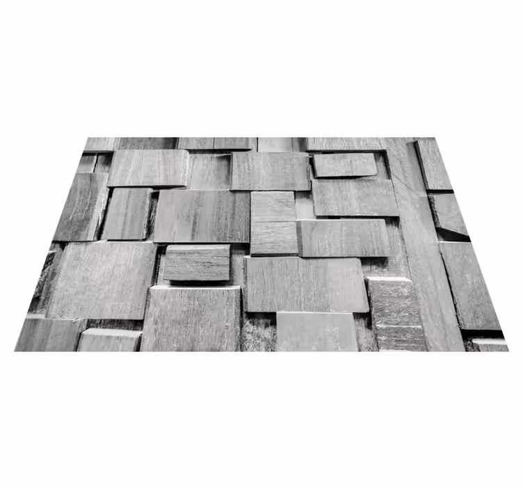 Tappeto vinile effetto legno blocchi strutturati - TenStickers