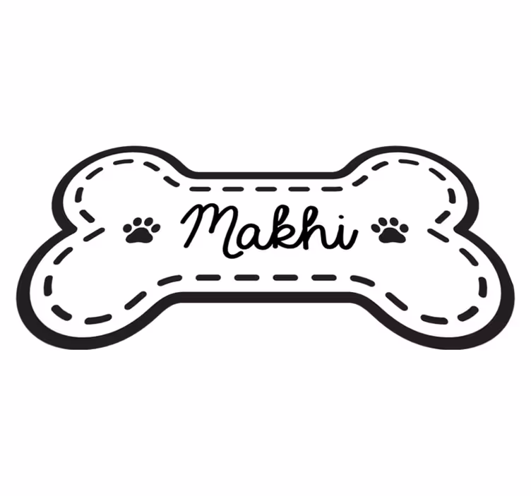 Tappeto vinile con nome forma di osso di cane - TenStickers