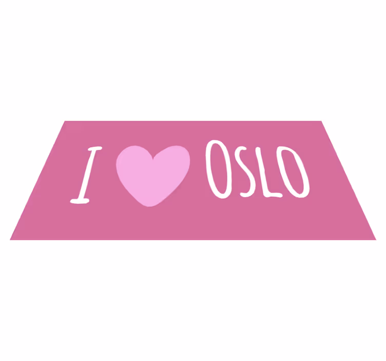 Tappeto vinile frase adoro il design rosa di oslo - TenStickers