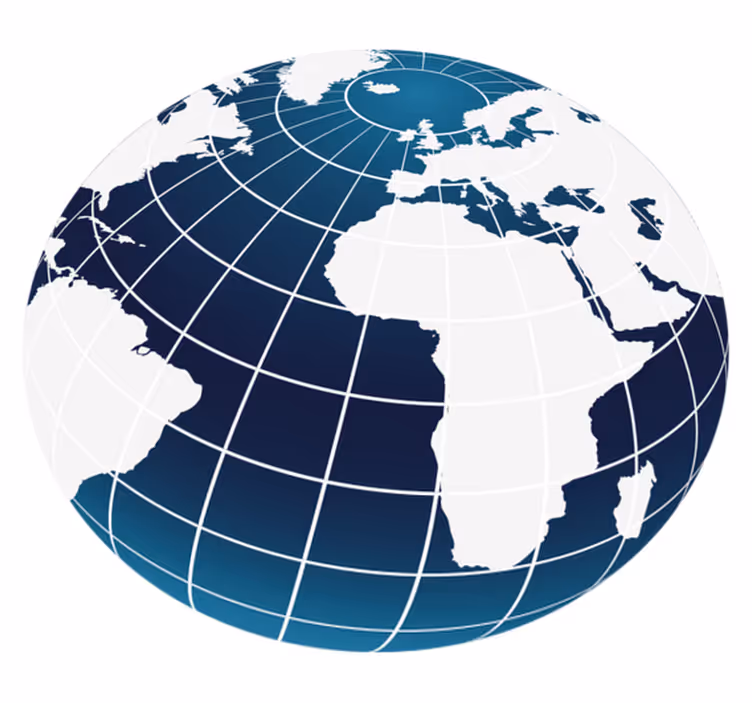 Tappeto vinile mappamondo design globale blu - TenStickers