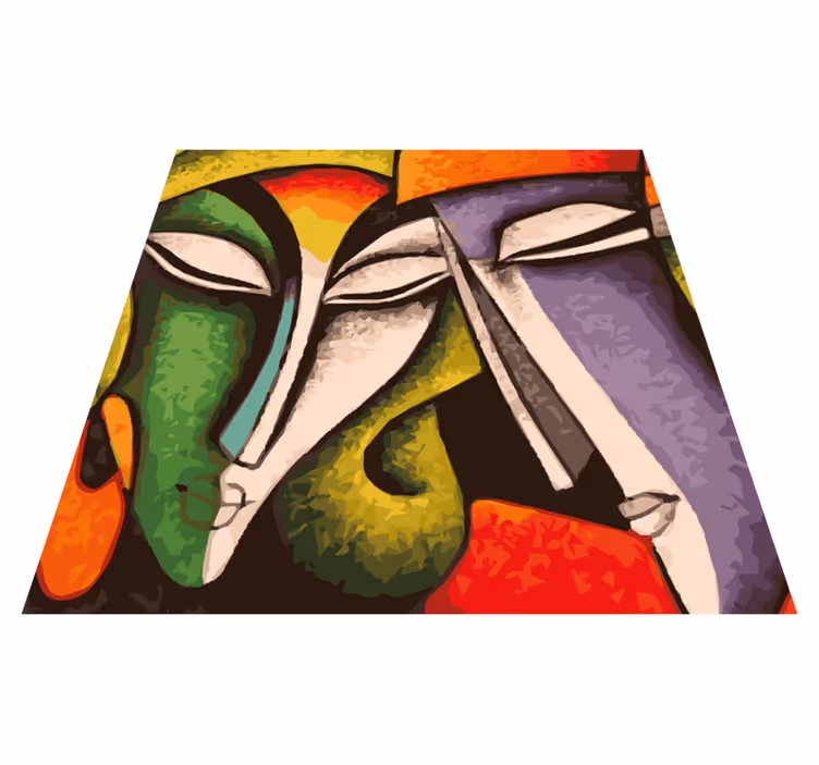 Tappeto vinile camera da letto ritratti astratti vibranti - TenStickers