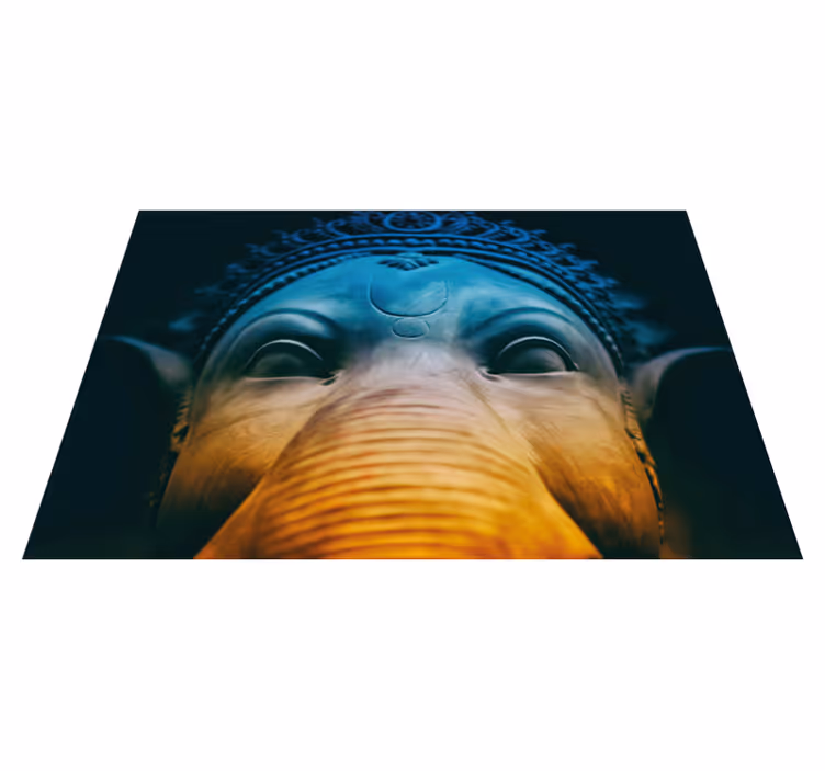 Tappeto vinile etnico facce di elefanti eteree - TenStickers