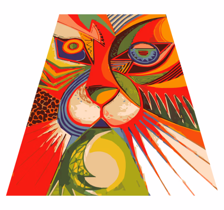 Tappeto vinile animali faccia di gatto colorata - TenStickers