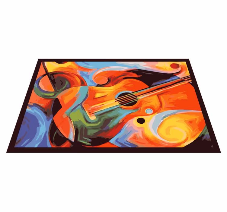 Tappeto vinile camera da letto sinfonia musicale colorata - TenStickers